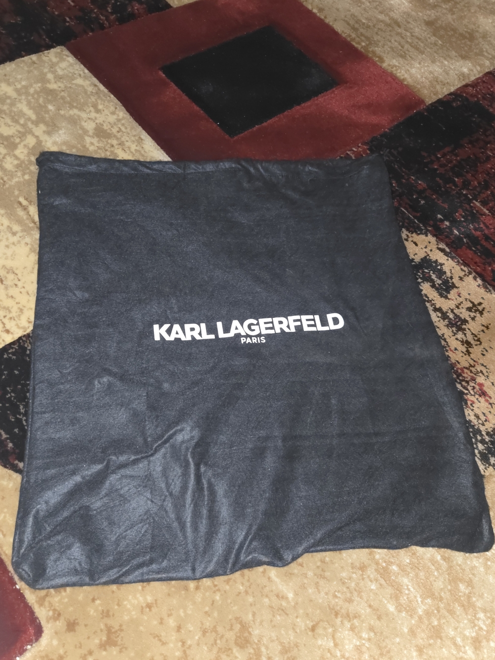 Karl Lagerfeld Paris Black Dust Protection Bag for Handbags 13x13' Drawstring